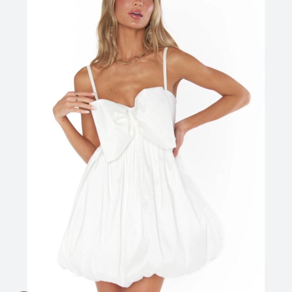 SHORE BELLE BOW MINI DRESS WHITE NWOT MED
